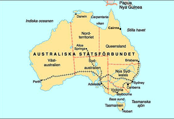 Karta AUSTRALIEN - reseledaren.nu