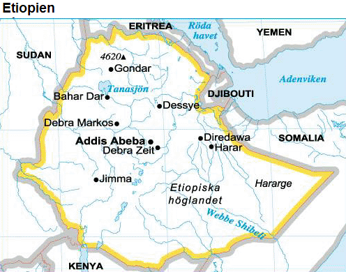 Karta ETIOPIEN - reseledaren.nu