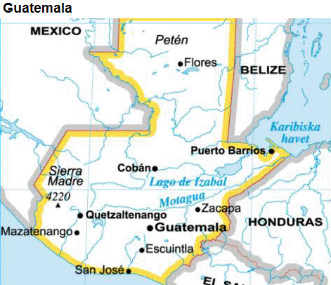 guatemala karta Karta GUATEMALA   reseledaren.nu guatemala karta