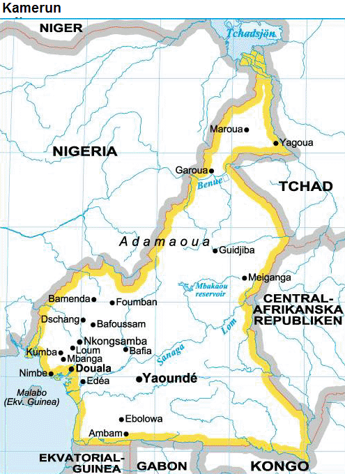 kamerun karta Karta KAMERUN   reseledaren.nu kamerun karta