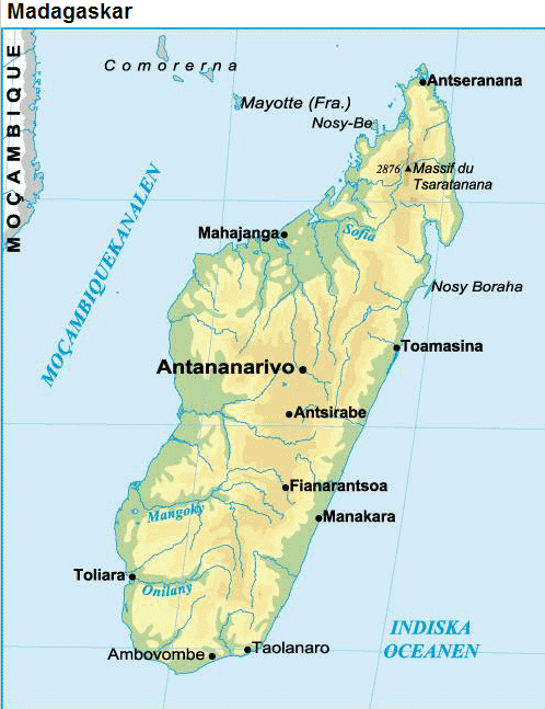 madagaskar karta Karta MADAGASKAR   reseledaren.nu madagaskar karta