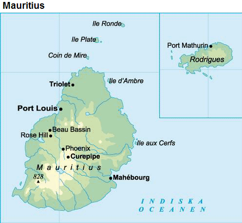 mauritius karta Karta MAURITIUS   reseledaren.nu mauritius karta