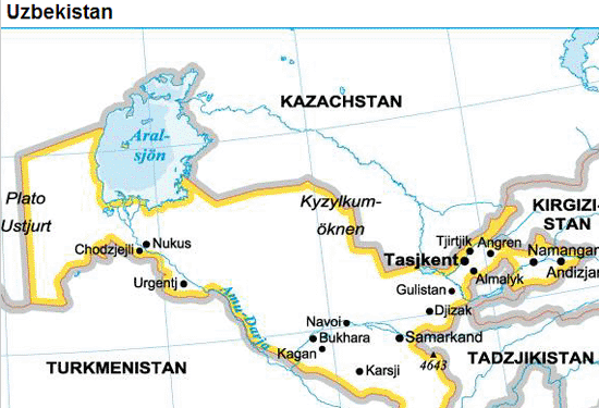 uzbekistan karta Karta UZBEKISTAN   reseledaren.nu uzbekistan karta