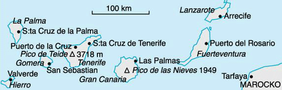 Karta SPANIEN - FUERTEVENTURA