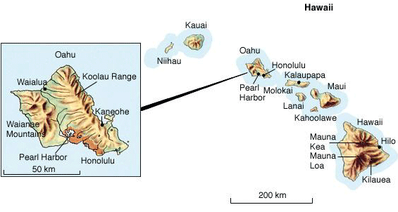 Karta USA - HAWAII