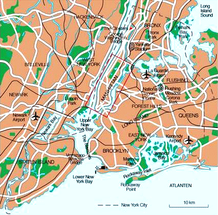 Karta USA - NEW YORK