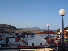 Utsikt frn en restaurang i Lindos