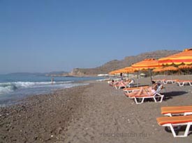 Badstrand i Lothiarika (Pefkos/Lardos-bukten)