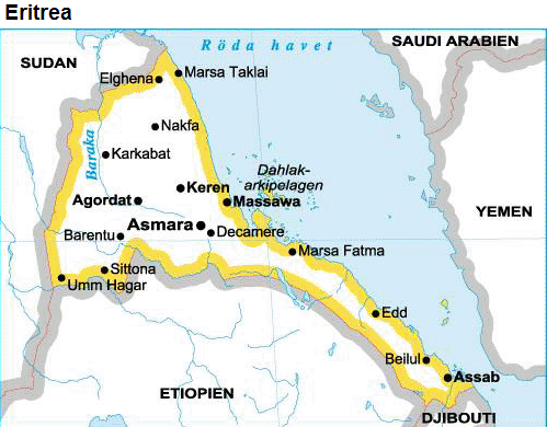 Eritrea karta