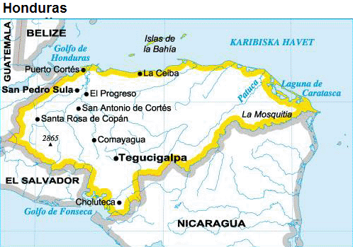 Honduras karta