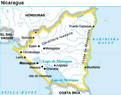 Nicaragua karta
