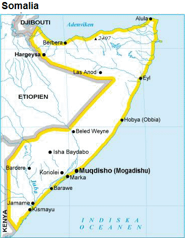 Somalia karta
