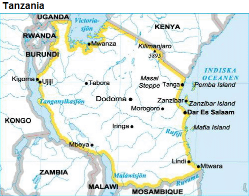 Tanzania karta