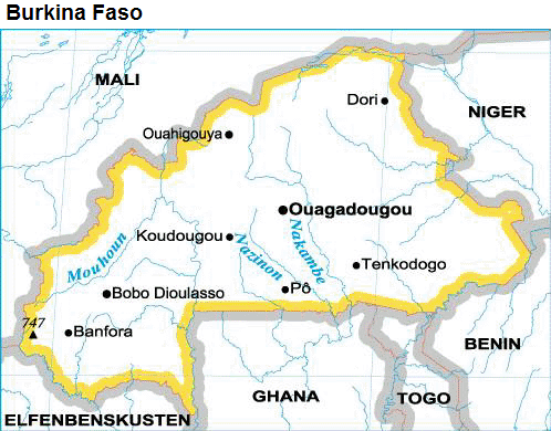 Burkina Faso karta