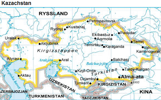 Kazachstan karta