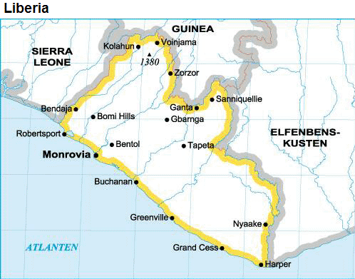 Liberia karta