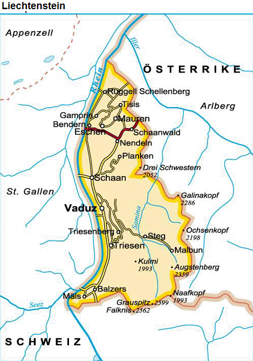 Liechtenstein karta