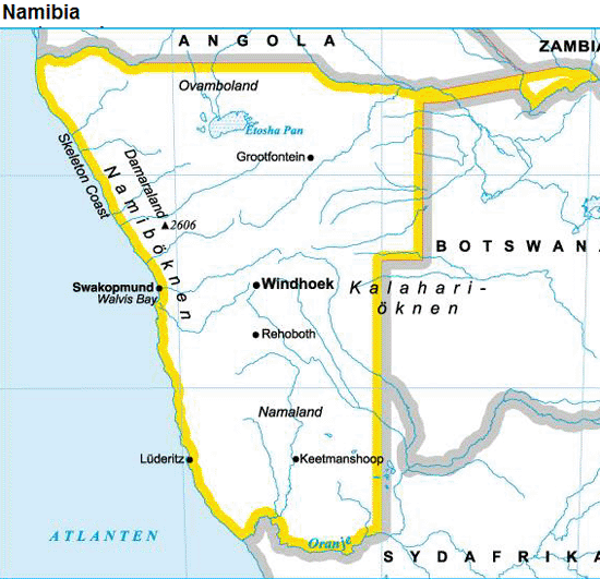 Namibia karta