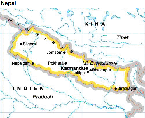 Nepal karta