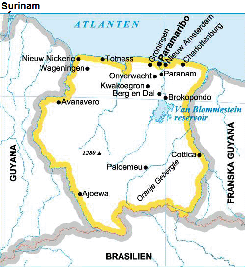 Surinam karta
