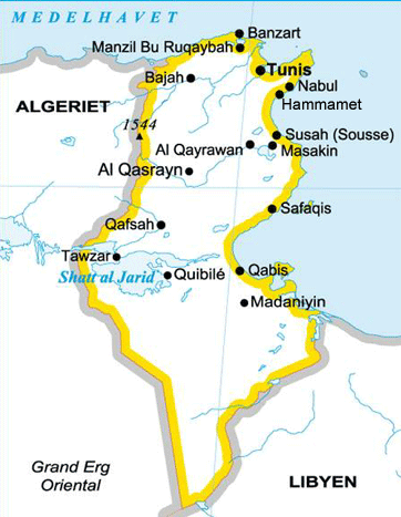Tunisien karta