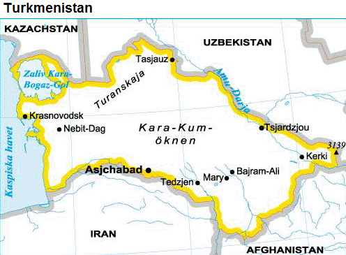 Turkmenistan karta