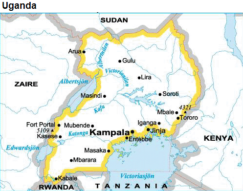 Uganda karta