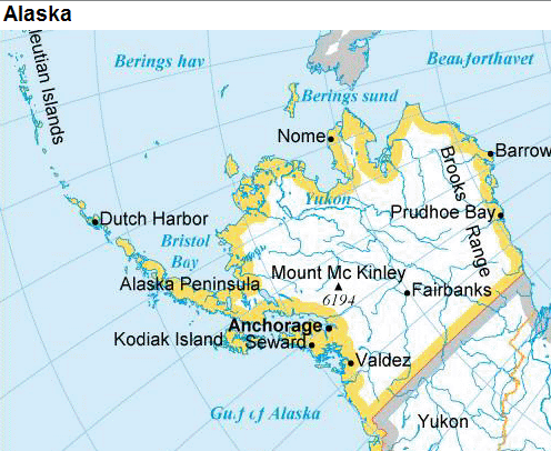 USA Alaska karta